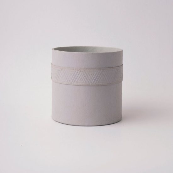 Tree Stripes Cylinder Pot Kilima - Light Grey (Large)